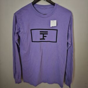 Full Court Sport T-Shirt Tee Long Sleeve Purple Logo Dusty Lilac Graphic Casual